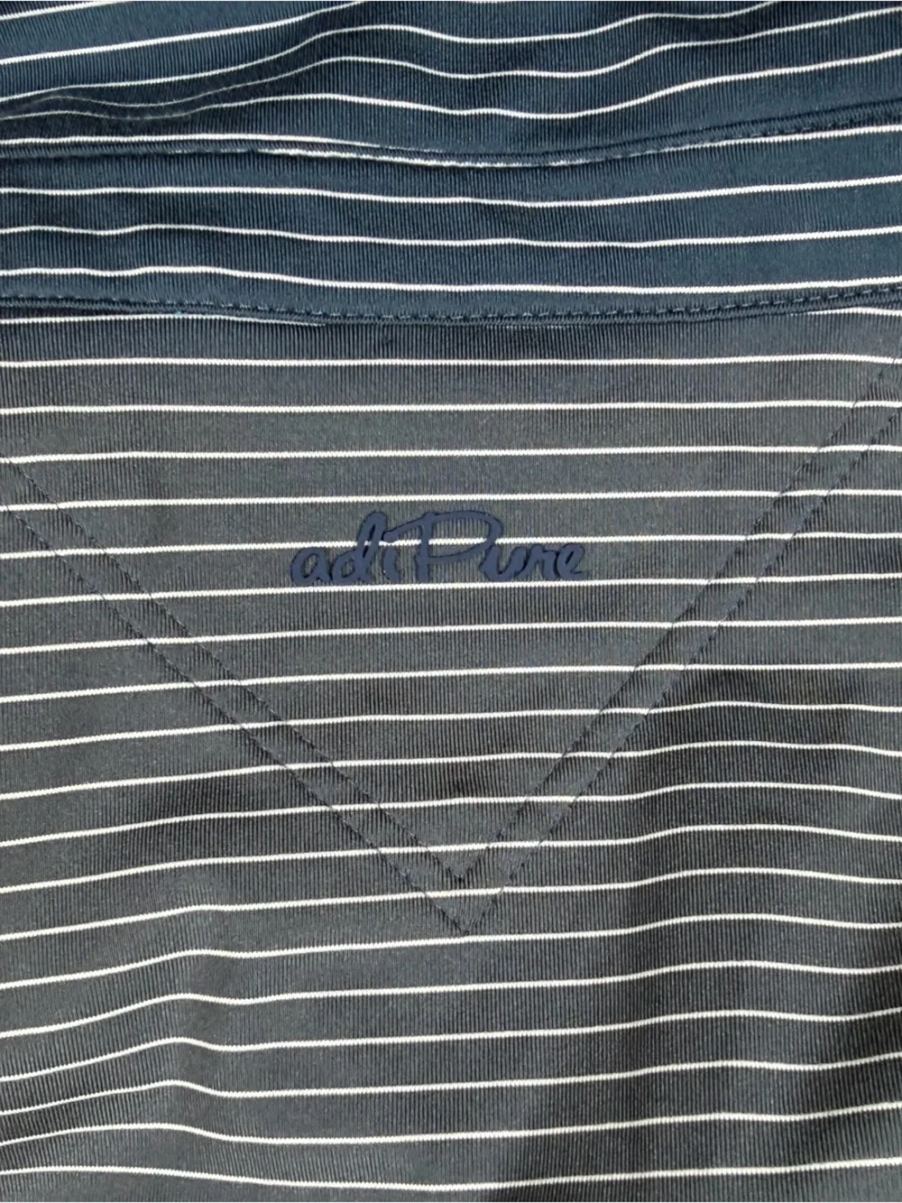 adidas 2XL AdiPure Trump National Doral Navy Blue Micro-Stripe Polo